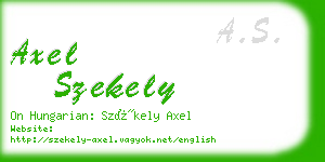 axel szekely business card
